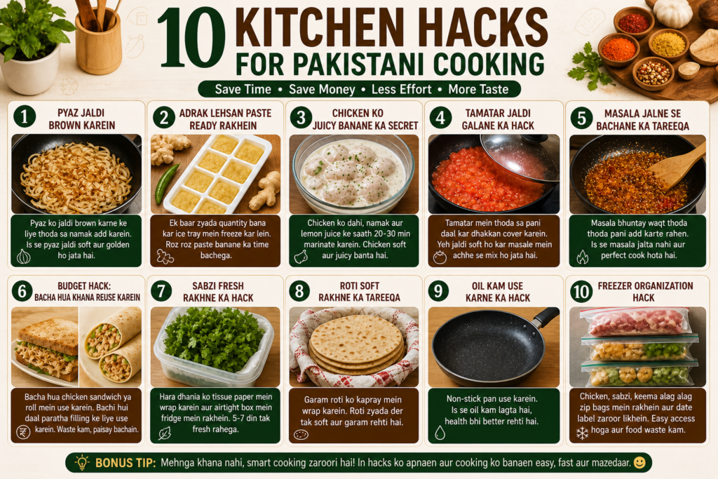 10 Kitchen Hacks for Pakistani Cooking (Time & Money Saving Tips)