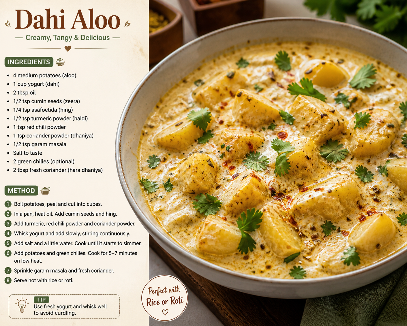 How to Make Dahi Aloo Recipe