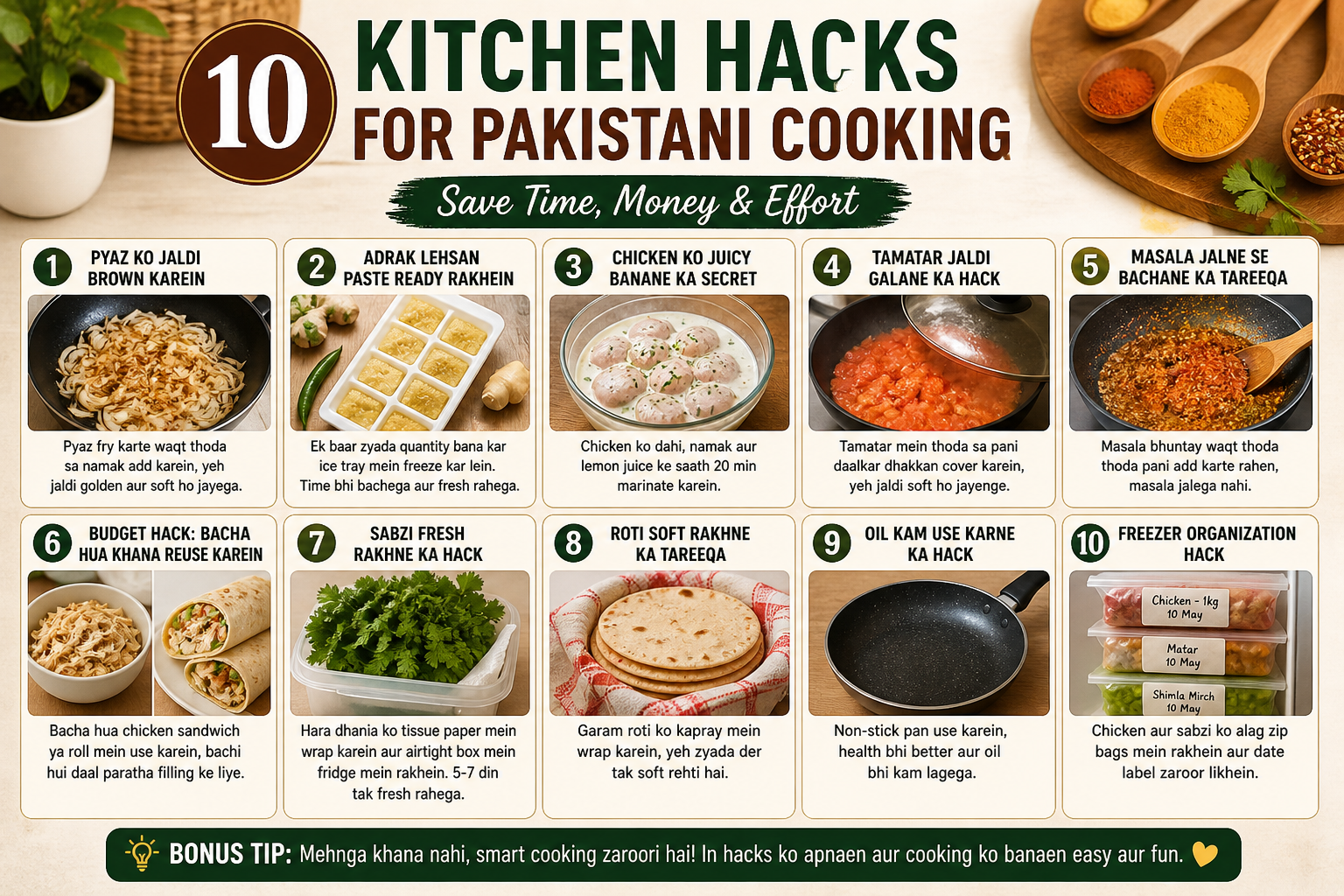 0 Kitchen Hacks for Pakistani Cooking (Time & Money Saving Tips)