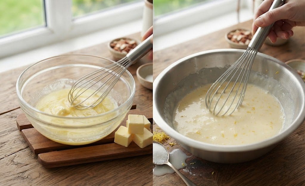 Making Batter for Lemon Delicious Pudding
