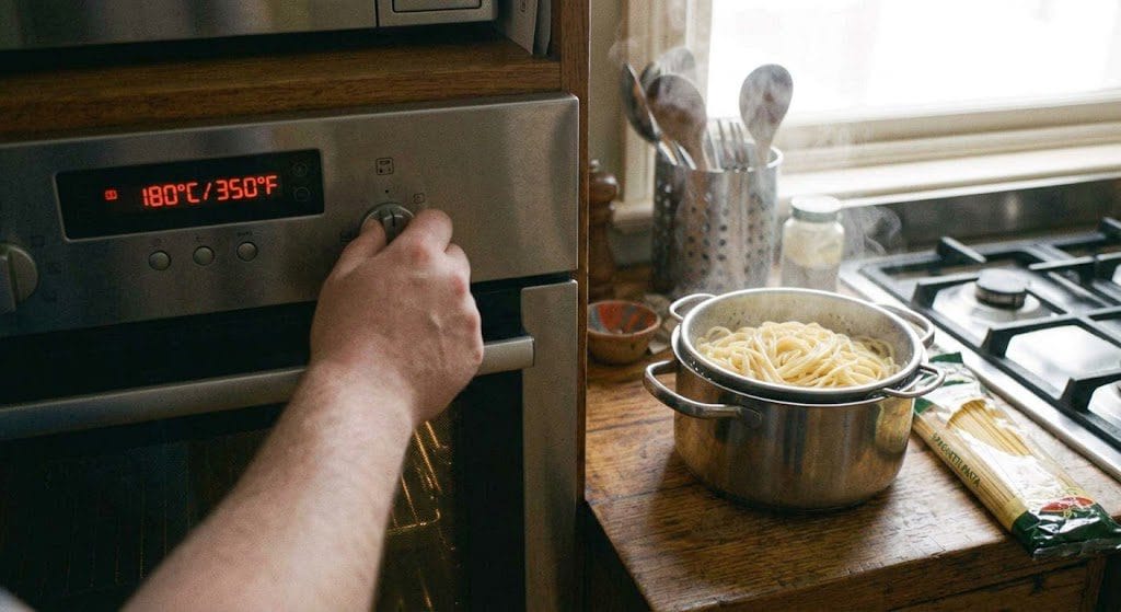 Drain pasta al dente