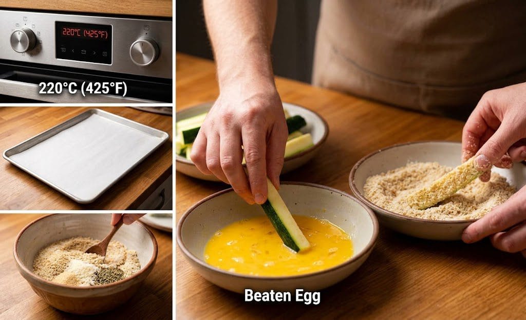 Coating Zucchini Sticks