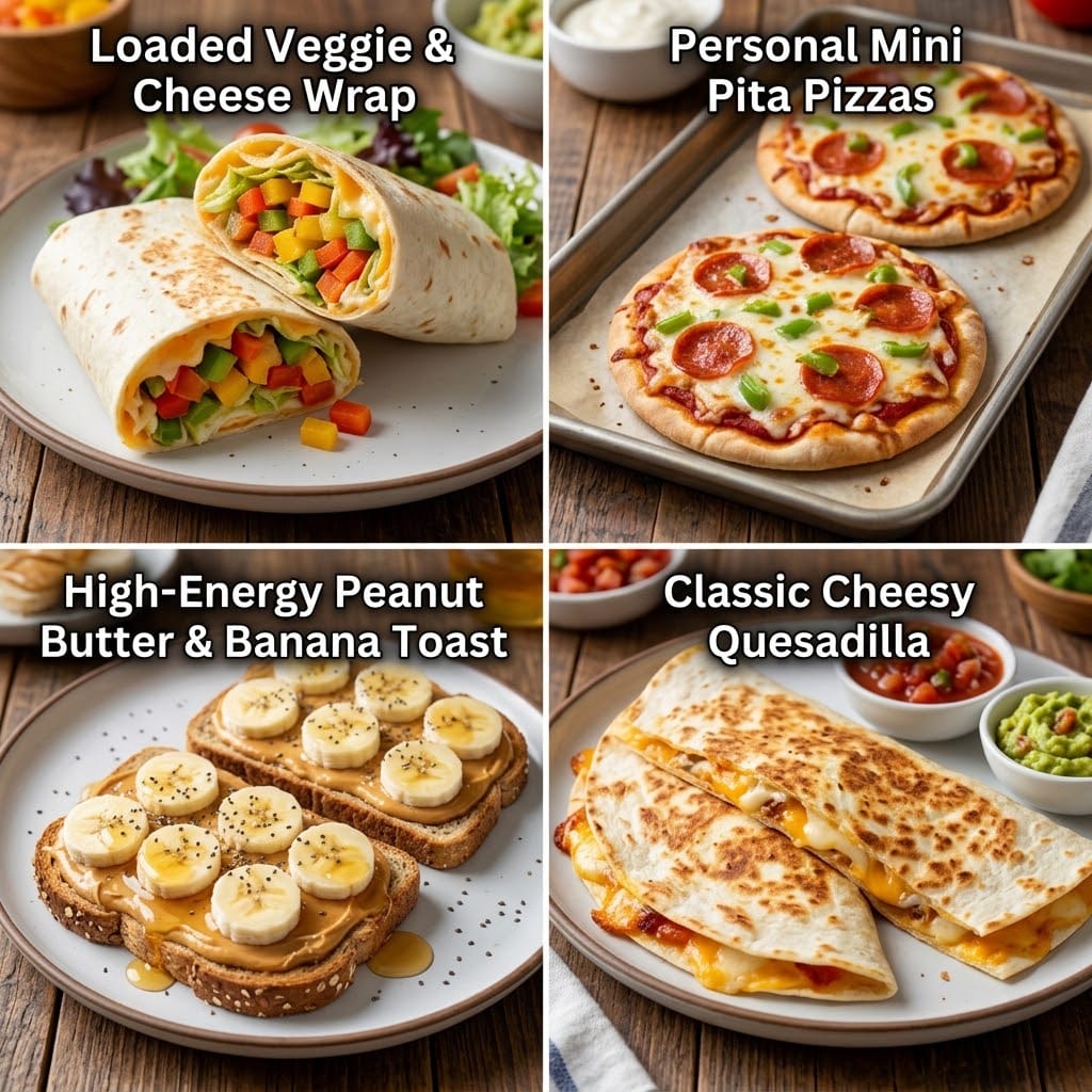 Loaded Veggie and Cheese Wrap - Quick Meal Ideas for 12-Year-Old Beginner